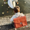Cartable Suzanne - Corail en cuir