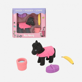 set gomme cheval noir - fourniture scolaire