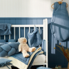 Couverture peluche double en gaze de coton et microfibre -  Pierre bleue