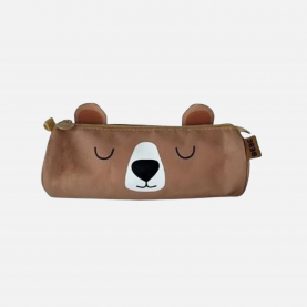Trousse scolaire enfant marron ours