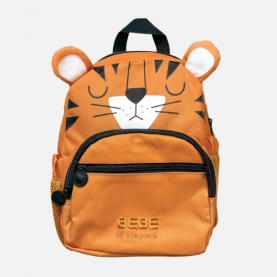 Sac à dos enfant maternelle motif tigre, tissu souple et résistant, design animalier ludique avec oreilles, bretelles réglables, lanière de portage, fermeture zippée, parfait dès 2 ans pour la crèche ou la maternelle.