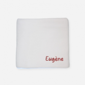 Couverture en gaze de coton doublée à personnaliser - beige