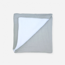 Couverture en gaze de coton doublée à personnaliser - Vert gris
