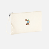Trousse brodé personnalisable lapin carotte bleu