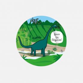 Assiette pour enfant avec un dinosaure qui dit  Finis tes légumes !