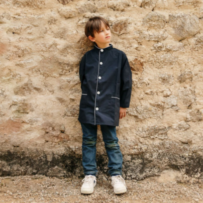 Ecole Saint Leufroy - Tablier garçon col mao - Marine