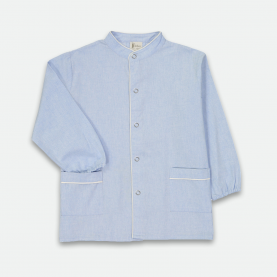 Saint Dominique - Tablier Garçon à pressions, col mao - Ciel