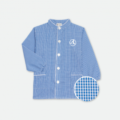 Jeanne d'arc Saint Maur des Fossés - Tablier garçon, col mao – Vichy Bleu