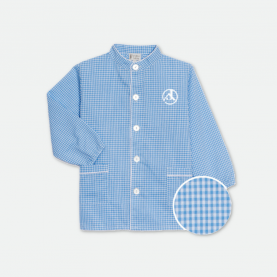 Jeanne d'arc Saint Maur des Fossés - Tablier garçon Dimitri, col mao – Vichy Ciel