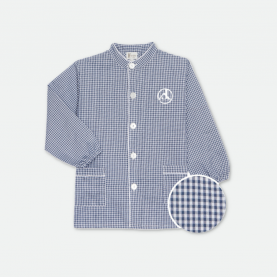 Jeanne d'arc Saint Maur des Fossés - Tablier garçon, col mao – Vichy Gris