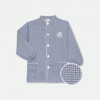 Jeanne d'arc Saint Maur des Fossés - Tablier garçon, col mao – Vichy Gris