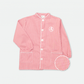 Jeanne d'arc Saint Maur des Fossés - Tablier garçon Dimitri, col mao – Vichy Rouge