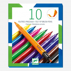 10 feutres pinceaux en couleur classiques de la collection Les couleurs des grands de la marque Le Tablier Bobine
