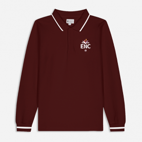 ENC, Blomet - Polo manches longues mixte, bordeaux