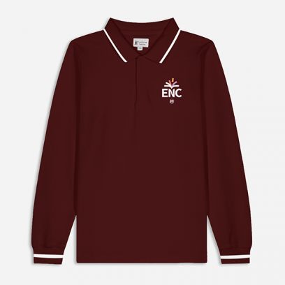 ENC, Blomet - Polo manches longues mixte, bordeaux