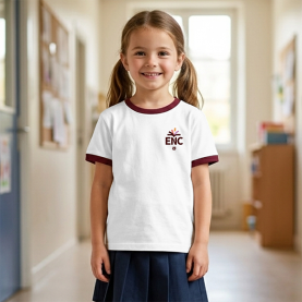 ENC, Blomet - T-shirt manches courtes mixte, blanc 