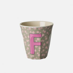 Gobelet Alphabet Lettre F fleurs