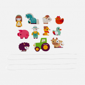  Perles à enfiler - Ferme - jeu éducatif