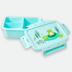 Lunch box enfant Grenouille compartimentée, idéale pour les enfants : un design mignon qui plaît aux plus petits et une organisation intérieure pensée pour les parents. Permet d’emporter facilement un repas complet à l’école, en pique-nique ou chez la nounou, sans mélanger les aliments.