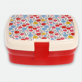 Lunch box enfant élégante décorée d’un motif Liberty fleuri, dotée d’un plateau amovible pratique pour séparer les aliments. Son design raffiné convient aux enfants. Fabriquée sans BPA, elle est légère, résistante et facile à nettoyer. Idéale pour transporter un repas équilibré au bureau, à l’école ou en pique-nique tout en ajoutant une touche de style.