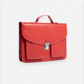 Cartable Colette - Framboise en cuir