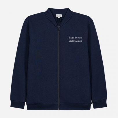 Gilet teddy zippé marine