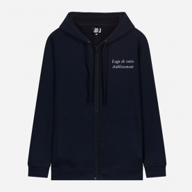 Gilet zippé à capuche marine