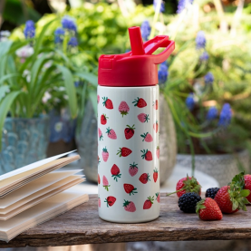 Gourde enfant en inox - Fraises