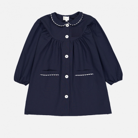 Tablier école fille - col Claudine – Marine