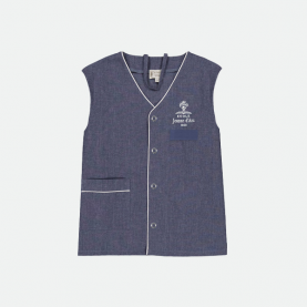 Modèle Chasuble pressions recyclé primaire, Jeanne d'Arc Mermoz BIS - Bleu Jean