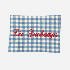 Coupon de tissu carreaux bleu ciel  à coudre