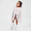 Cape de sequins avec collerette rose et baguette magique à sequins