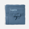 Couverture peluche double en gaze de coton et microfibre -  Pierre bleue
