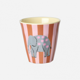 Gobelet éléphant rayé rose