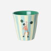  Petit gobelet  motif Mr Muscle rayé ciel