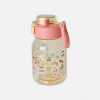 Gourde paille en plastique rose imprimée