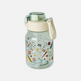 Gourde en plastique pour enfant vert clair imprimée