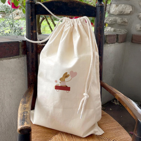 sac de change lapin rose 