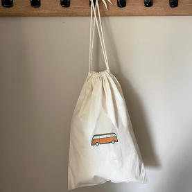 Sac de change Van orange personnalisable maternelle