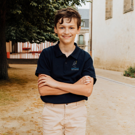 Polo manches courtes brodé, Ste J. d'Arc Agnetz - Marine