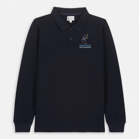 Polo manches longues mixte brodé, Ste J. d'Arc Agnetz – Marine