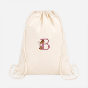 Sac de Gym lapin fleurs avec lettre personnalisable rose