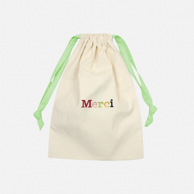 Pochette en tissu brodé Merci pour la maitresse