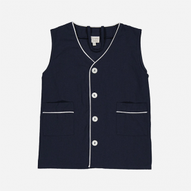 Tablier sans manches bleu marine de la marque Le Tablier Bobine.