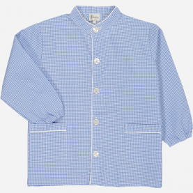 Tablier d'école mini vichy bleu ciel Dimitri 