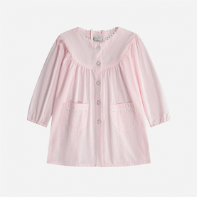 Tablier enfant rose à col Rond de la marque Le Tablier Bobine.