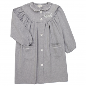 Ecole Sainte Marie des Vallées - Tablier école fille, col Rond – Gris