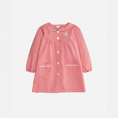 Modèle Justine, Jeanne d'Arc Saint-Maur-des-Fossés - Tablier enfant, vichy rouge