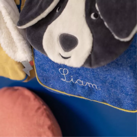 Sac à dos enfant chien bleu - Broderie obligatoire + 13€