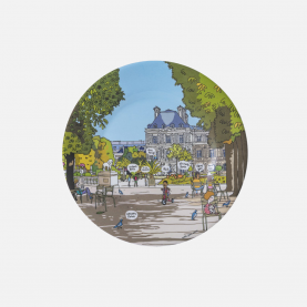 Assiette à dessert pour enfant avec vue sur le jardin du Luxembourg